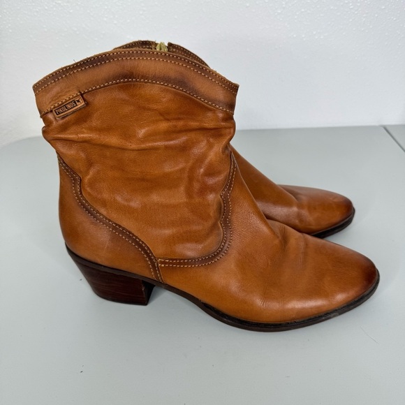Pikolinos Slouchy Brown Leather Ankle Boots Size 41 - Picture 1 of 11